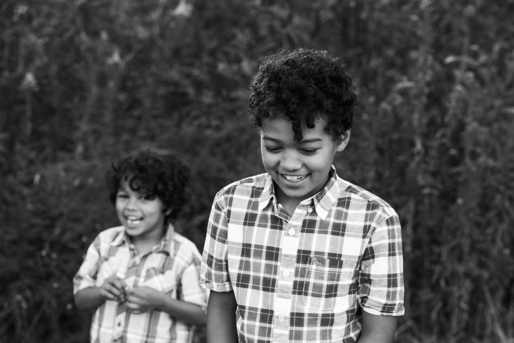 brothers, laughing, black and white images